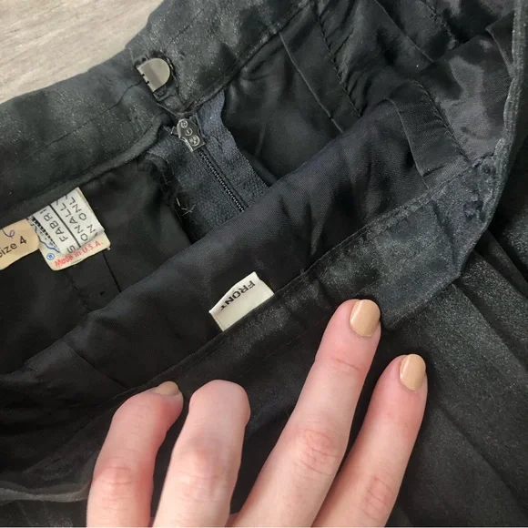 Vintage 70s Lillie Rubin Embroidered Tulle High Rise Formal Maxi Skirt - Picture 5 of 16